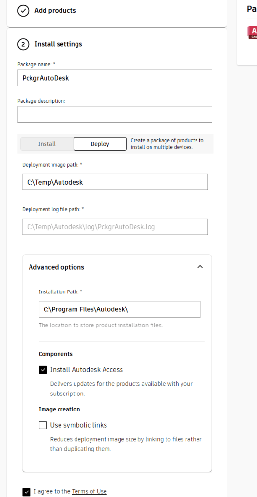 Autodesk Custom Install Template